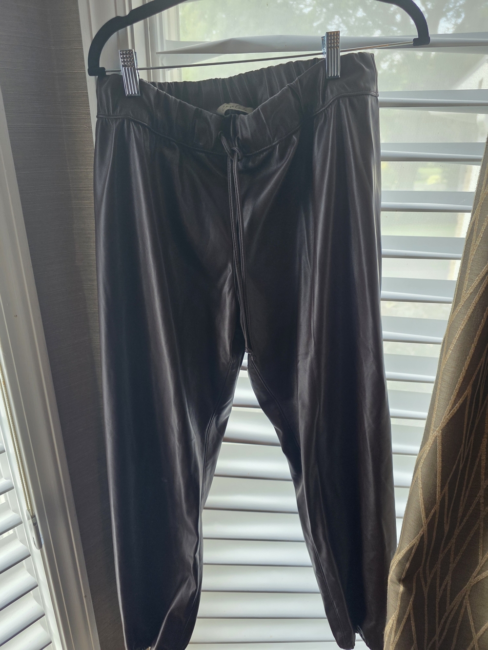 Enza Costa Brown Faux Leather Jogger Pants